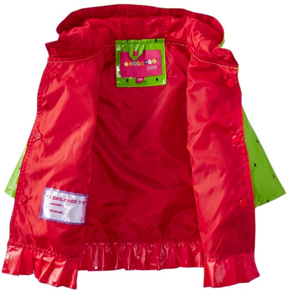 Wippette Baby Girls Coat Watermelon Raincoat Green Hooded Jacket Size 12 Months - Picture 5 of 10
